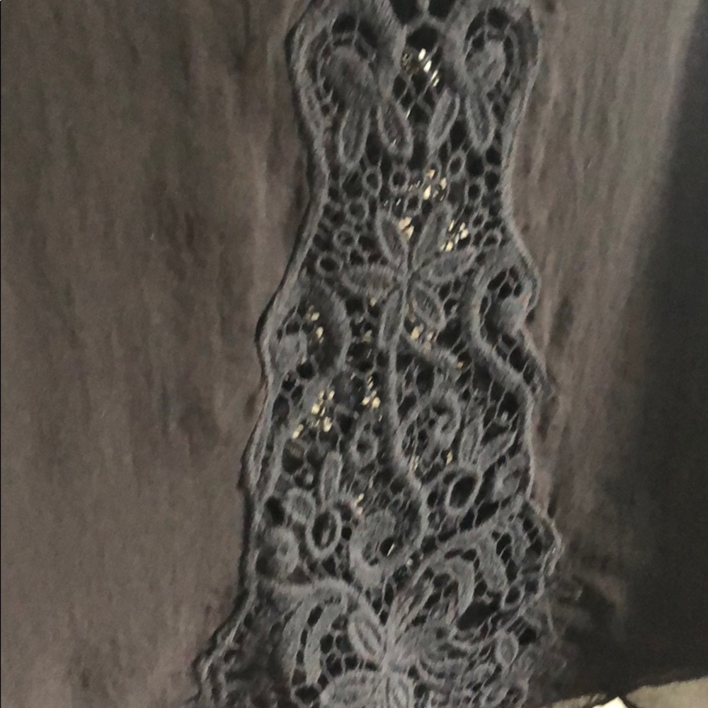 Black tank top blouse with lace middle! - Picture 3 of 6